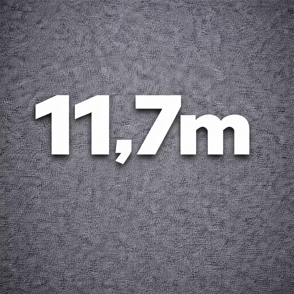 11,7m